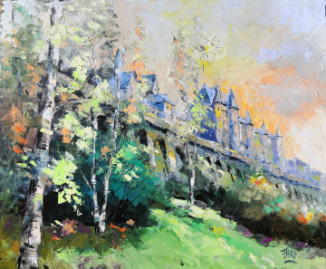 Roger FAGES - coucher de soleil depuis la Vézère